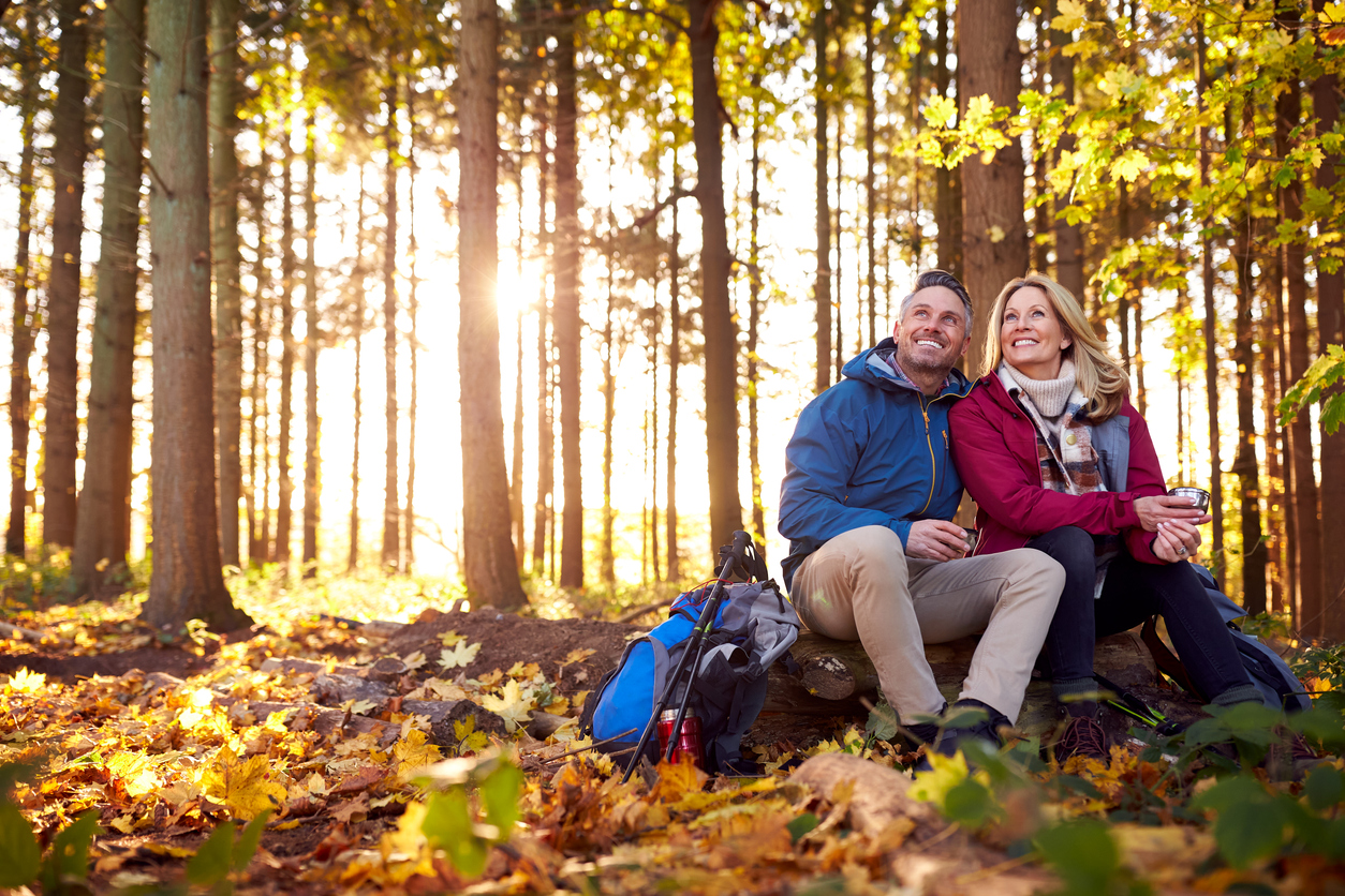 Wanderpause im Wald
